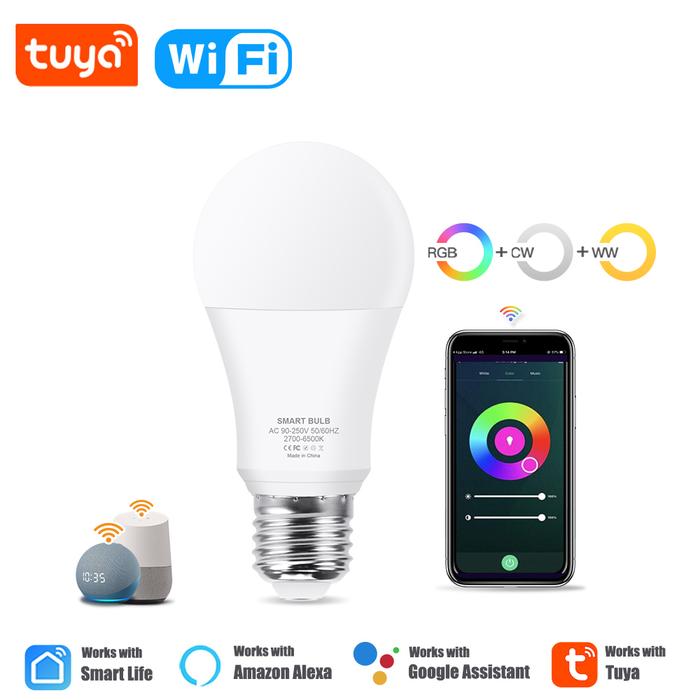Gambar TL 15W WiFi Smart Led Light Bulb E27 LED RGBCW Smart Bulb Voice Cont dari Techni DeliD undefined Tokopedia