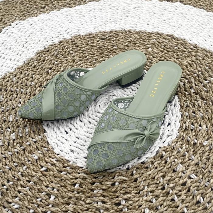 Gambar Sandal Selop Wanita Heels Hak Tahu Mules 3 Cm Sepatu Pesta  Terbaru - Hijau( Olive), 37 dari Chelltic undefined Tokopedia
