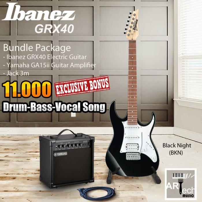 Gambar Ibanez GRX40 Gitar Elektrik bundle Ampli GA15ii / GRX 40 / GA15 ii - Black Night dari Artech Music undefined Tokopedia