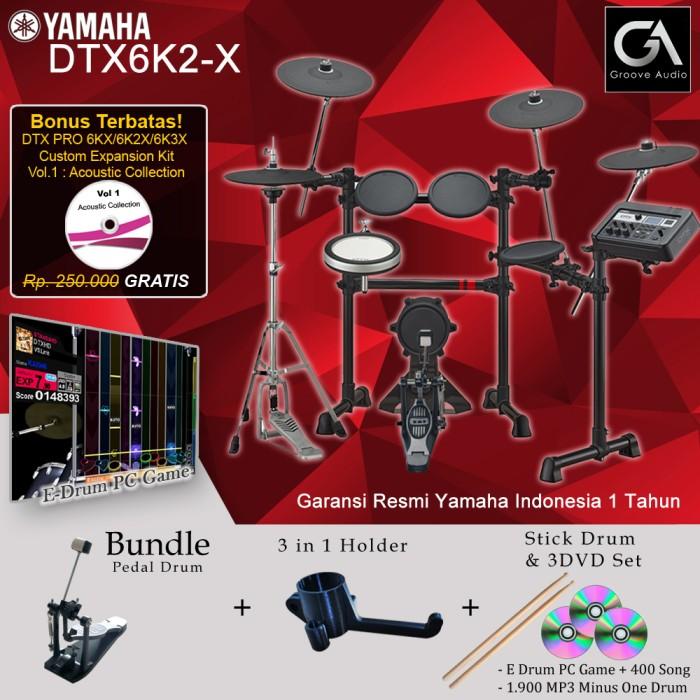 Gambar Drum Elektrik Yamaha DTX6K2-X + Pedal/DTX6K2X /DTX 6K2X /6K2/ 6K2X - Viper PP07 dari Groove Audio undefined Tokopedia