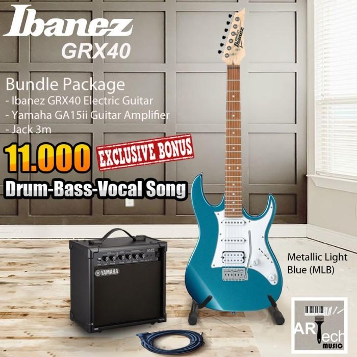 Gambar Ibanez GRX40 Gitar Elektrik bundle Ampli GA15ii / GRX 40 / GA15 ii - Metallic Blue dari Artech Music undefined Tokopedia