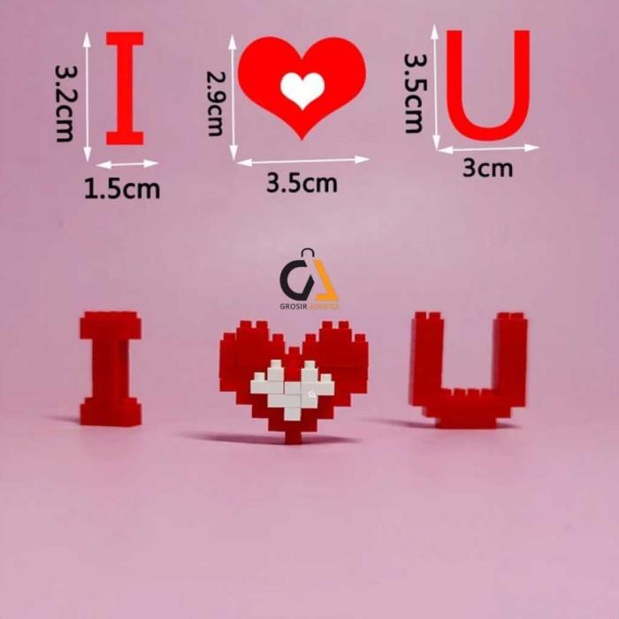 Gambar I LOVE YOU Bricks Mini Building Blocks Partikel Blok bangunan Set dari Cv Agra Shop undefined Tokopedia