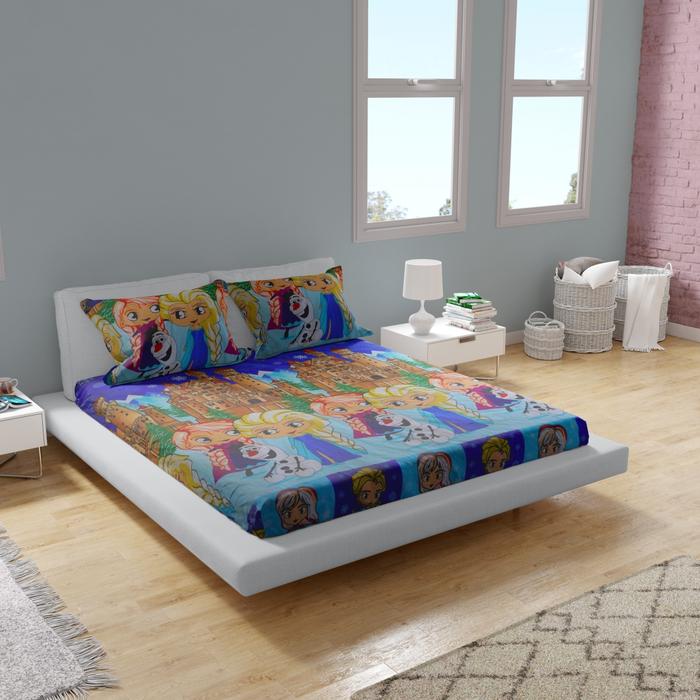 Gambar BS Home Decor Sprei Set Sarung Bantal dan Guling Ukuran Komplit Benang Katun Premium Karet Tahan Geser Adem Lembut Tidak Mudah Luntur - Kain - Frozen, 200x200cm dari BS Home Decor Kab. Bandung Barat Tokopedia