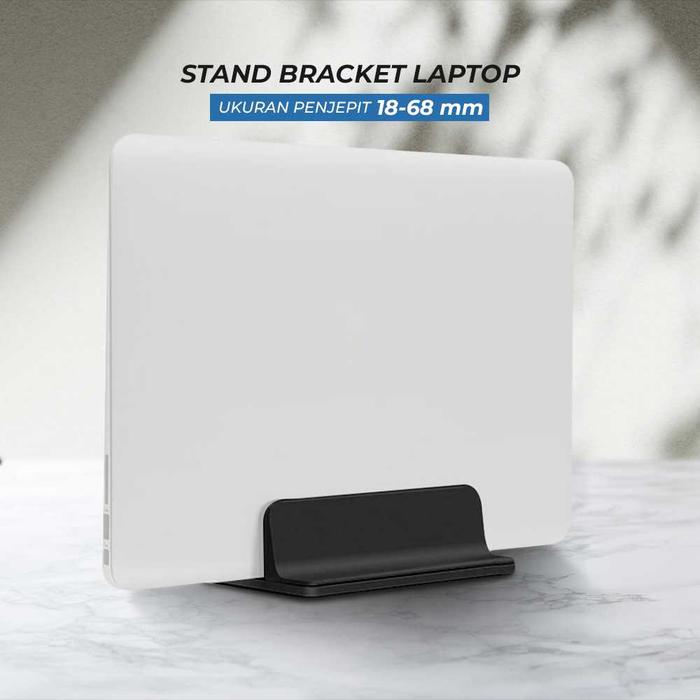 Gambar USEA Stand Bracket Laptop/MacBook Air/Pro 13 14 15 16" Stainless Steel Vertical - Hitam dari Usea Official Store Kota Administrasi Jakarta Barat Tokopedia