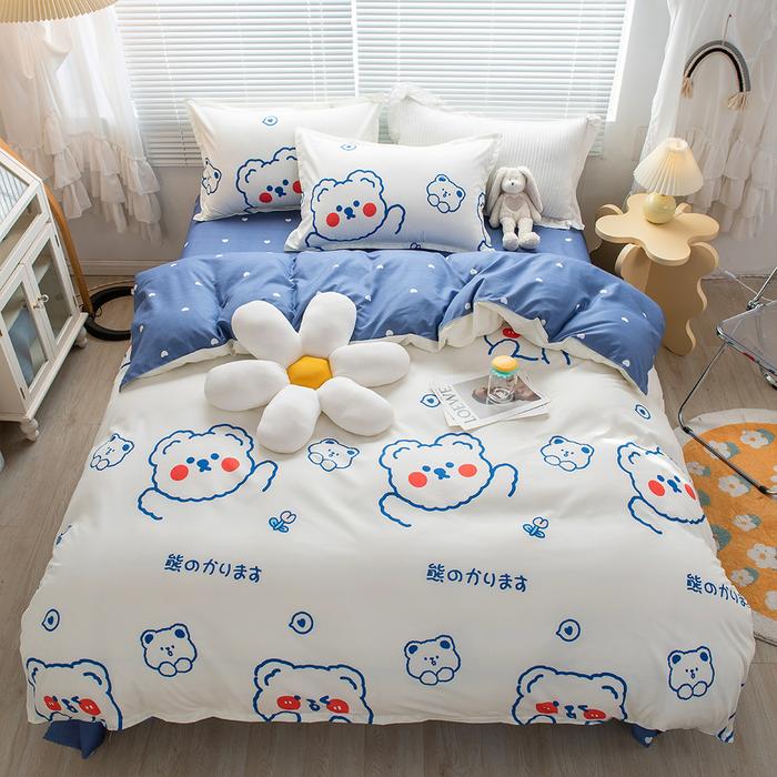 Gambar AG Nordic Bed FourPiece Bedding Set Cute Pattern Microfiber Quilt dari AdvanceGen undefined Tokopedia