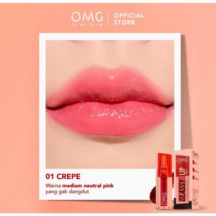 Gambar OMG OH MY GLAM Glassy Lip Tint 2g - Lip Tint IntensTahan 12 jam - 01 Crepe dari Kosmetik Fazzilet undefined Tokopedia