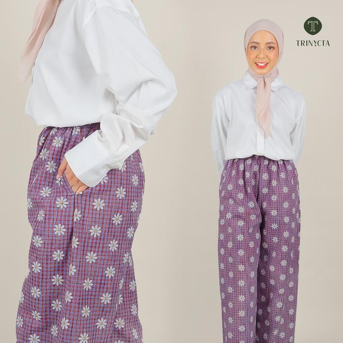 Gambar Trinycta Becca Pants - Celana Panjang Wanita Motif - Merry Mauve dari trinycta undefined Tokopedia