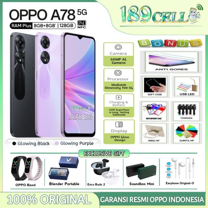 Gambar OPPO A78 5G RAM 8/128 NFC Support - OPPO A 78 5G 16/128 GARANSI RESMI - A77S 8/128 OREN, BNS7 + SOUNDBOX dari Gadget Store 888 undefined Tokopedia