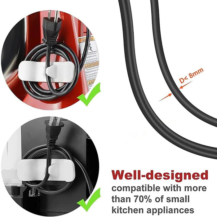 Gambar Holder Kabel Organizer Sticky Cord Wrapper For Appliances 4pcs White dari Miandi Shop undefined Tokopedia