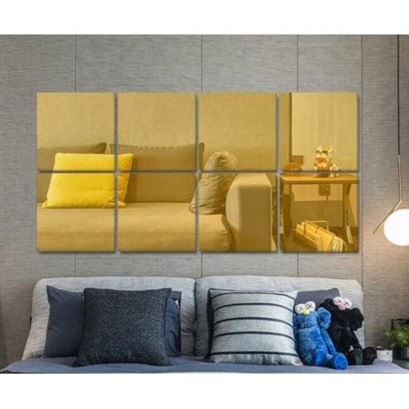 Gambar Fender Sticker Cermin Dinding Wallpaper 3D Model Square Mirror - Q353 - Golden dari CV Jogja Aksesories undefined Tokopedia