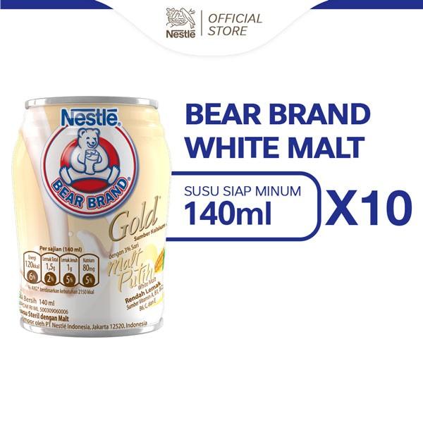 Gambar BEAR BRAND Milk White Malt 140ml 10pcs dari PT JAMAIKA MULIA undefined Tokopedia