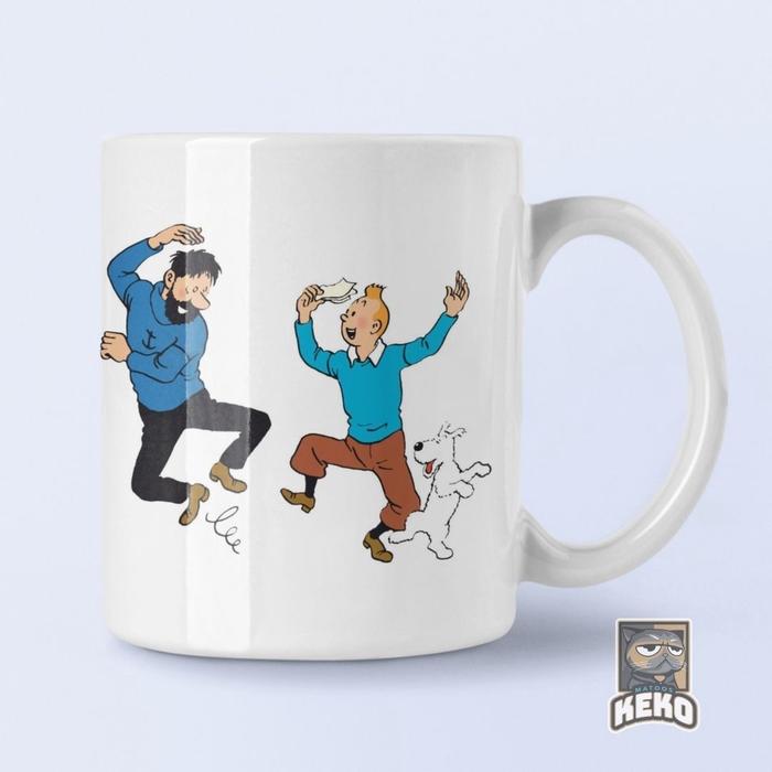 Gambar Tintin, capt Haddock and Snowy Dancing Coffee Mug Kekox dari jinemo169 undefined Tokopedia