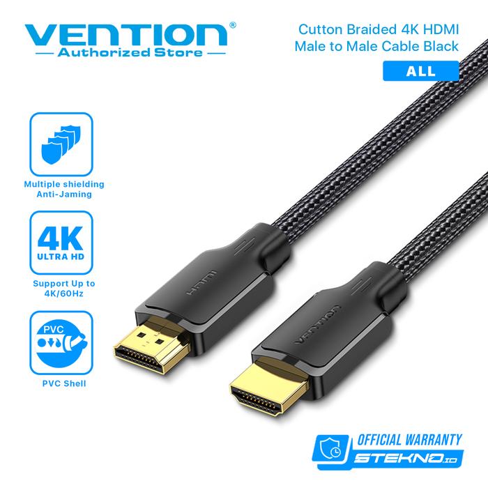 Gambar Vention Kabel HDMI 2.0 4K Male To Male Cotton Braided High Speed Quality 12 - 20M - ALL, 12 Meter dari Vention Authorized Store undefined Tokopedia