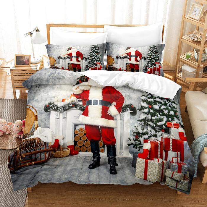 Gambar Santa Claus  Bedding Set For Bedroom Soft Bedspreads For Bed Home dari Yulpi Cleowar undefined Tokopedia