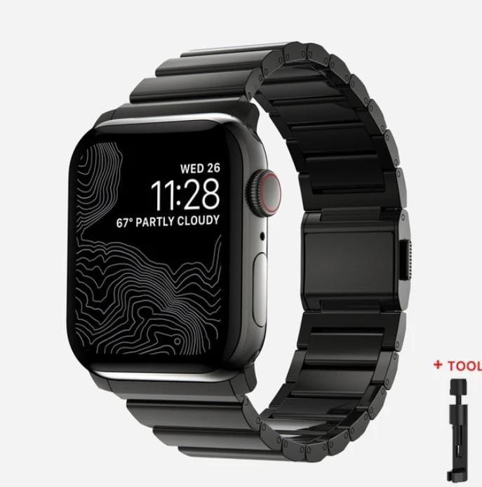 Gambar Strap stainless steel Kompatibel untuk Apple Watch Ultra 1 2 3 4 5 6 7 8 9 42mm 44mm 45mm 49mm Norman Magnetic Buckle one connector strap stainless 316 space link tali jam tangan rantai - Black, 42 44 45 49mm dari Watch Company undefined Tokopedia