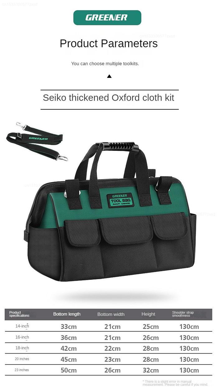 Gambar Xiaomi Greener Multi-Functional Electrician Tool Bag 1680D Oxford Cloth Multi-Pocket Waterproof Anti-Fall Waterproof Storage Bag dari puyengstore undefined Tokopedia