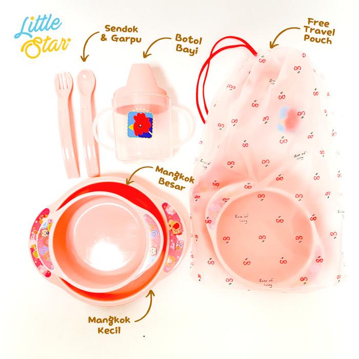 Gambar LS 5in1 Baby Gift Bag Feeding Set Paket Perlengkapan Makan Bayi Mpasi - 5in1 Pink dari Little Star Baby Gift Shop undefined Tokopedia