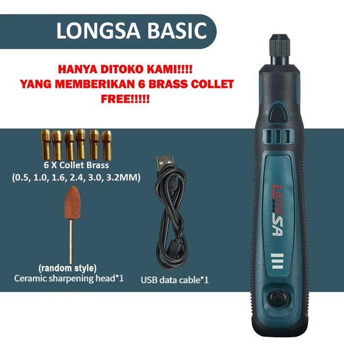 Gambar BOR MINI GRINDER SET CORDLESS 3.6V MINI DRILL TUNER 95 AKSESORIS 3 - LONGSA BASIC dari JHDofficial undefined Tokopedia