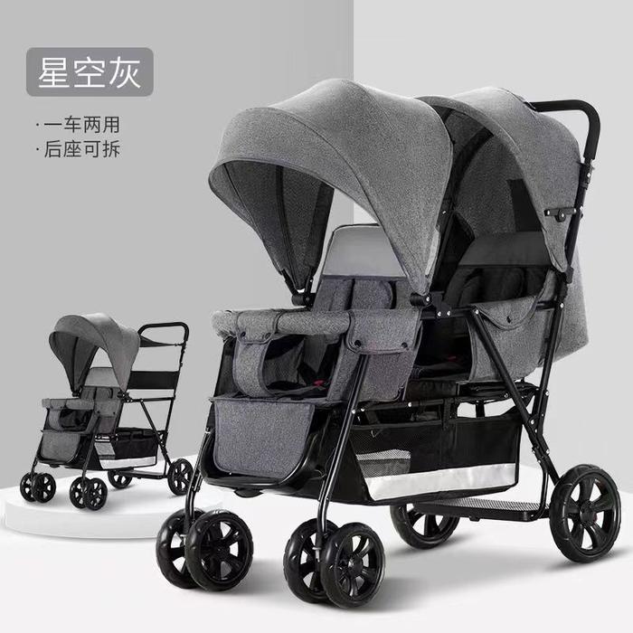 Gambar SB Twin baby strollers for front and back two twin sitdown portable dari Spin Box2 undefined Tokopedia