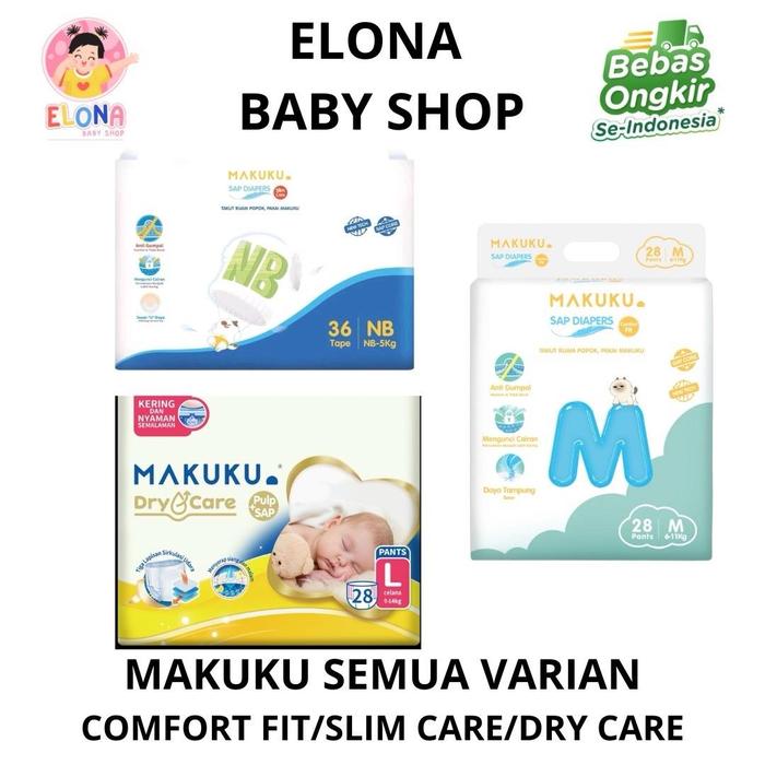 Gambar 2 BALL MAKUKU ALL VARIAN COMFORT FIT/ DRYCARE/SLIM CARE TAPE/PANTS POPOK BAYI SEKALI PAKAI - 2 ball Comfort Fit NB32 tape dari ELONA BABYSHOP undefined Tokopedia
