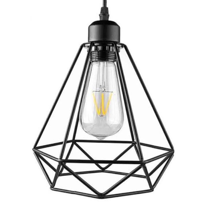 Gambar KAP LAMPU GANTUNG VINTAGE DIAMOND LAMPU CAFE GANTUNG DECORATION - Kap Diamond dari LAA TAHZAN STORE JKT undefined Tokopedia