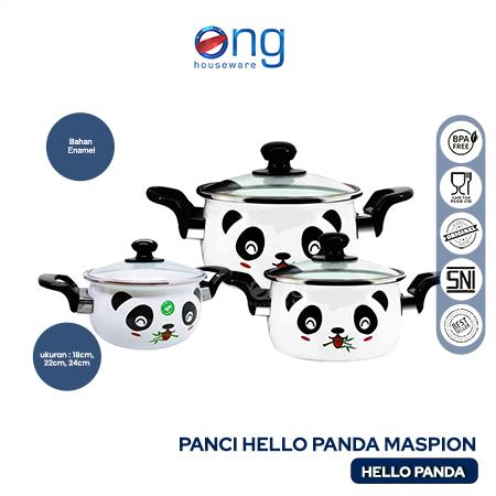 Gambar Panci Masak Enamel 18Cm 22Cm 24Cm Hello Panda Maspion dari kokoelektron undefined Tokopedia