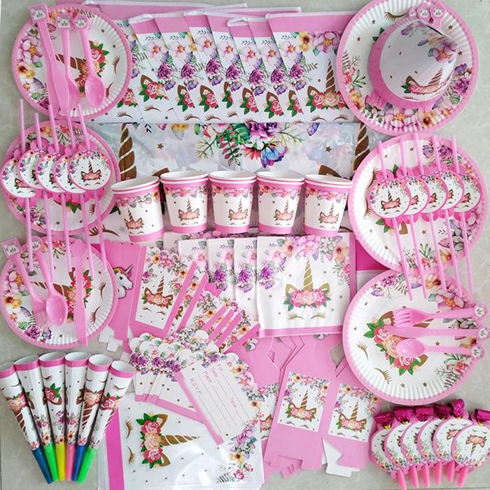 Gambar Unicorn Party Supplies Tableware Set Unicorni Paper Cup Plate Cake dari B M H undefined Tokopedia