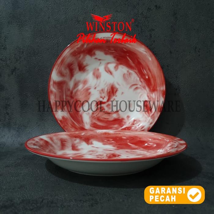 Gambar WINSTON 1pcs Piring Lontong Keramik 9,25 inch Smoky Ungu Dinner Plate 23cm - 9,25in Merah dari HappyCool Houseware undefined Tokopedia