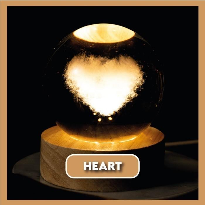 Gambar Lampu Hias Kamar LED Bola Kristal Mini Aesthetic USB Dekorasi Meja - Hati, 6 cm dari Welite Outdoor Official undefined Tokopedia