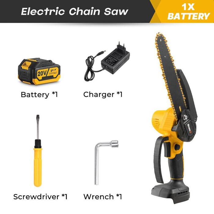 Gambar 8 Inch Brushless Chain Saw Rechargeable Handheld Pruning Saw Mini Saw Woodworking Power Tools Upgraded Battery dari Zephyr Zonest undefined Tokopedia