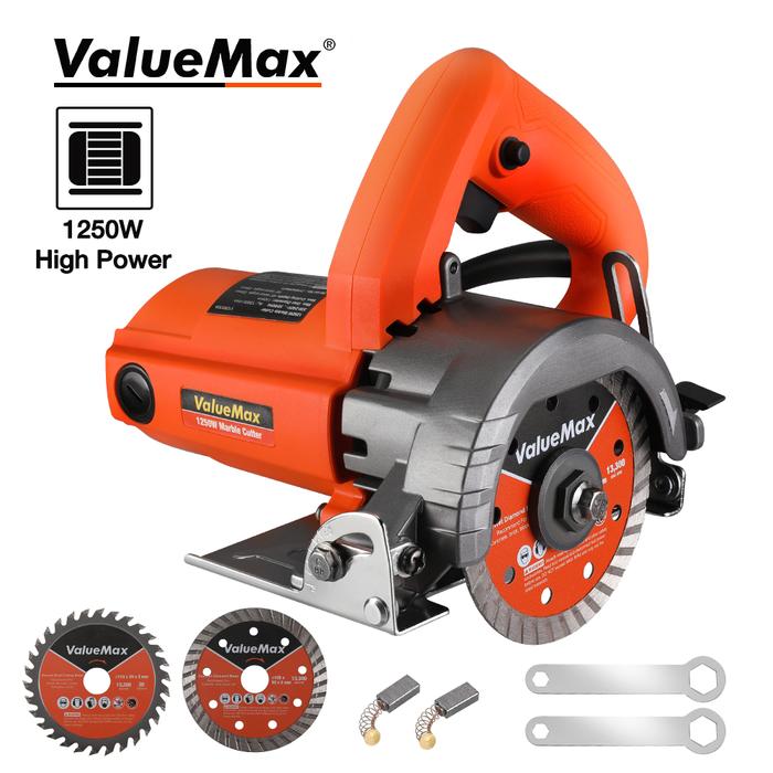 Gambar ValueMax 1250W Circular Saw Cutter Power Tools Stone Ceramic Marble Brick Tile Cutting Machine With 2 Saw Blades dari Zephyr Zonest undefined Tokopedia
