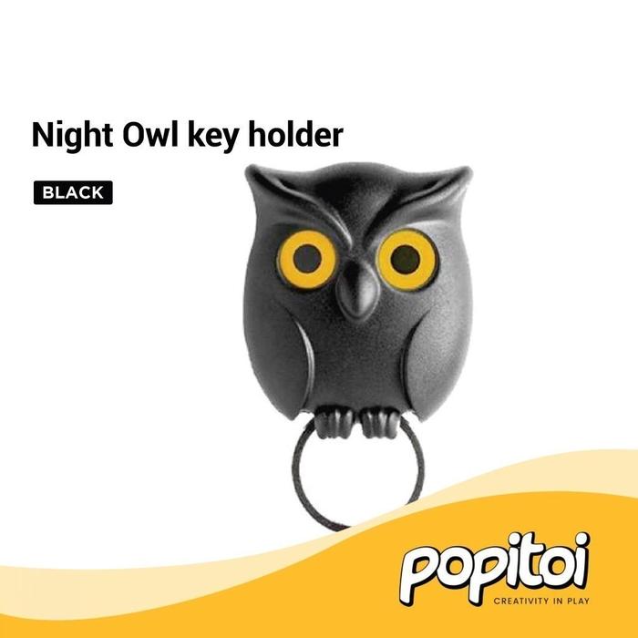Gambar Night Owl Magnetic Wall Mounted Key Holder dinding gantung Holder keychain Rak Gantungan Kunci Dinding - BLACK dari Basyar official store undefined Tokopedia