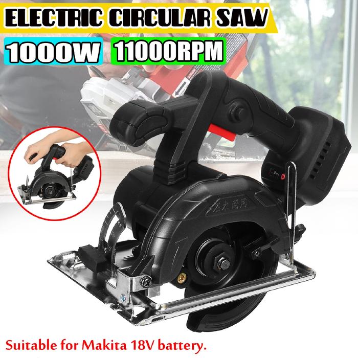 Gambar 1000w Brushless 125mm Circular Saw Handle Power Tools 11000RPM Woodworking Cutting Machine 18V Battery dari Zephyr Zonest undefined Tokopedia