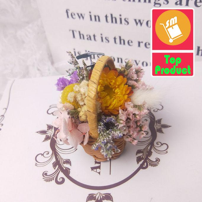 Gambar SM Dekorasi Bunga Mini Keranjang Preserved Flower Basket Dried 3 BPMC Warna Multi-Color dari CV SHAKEENA MITRA undefined Tokopedia