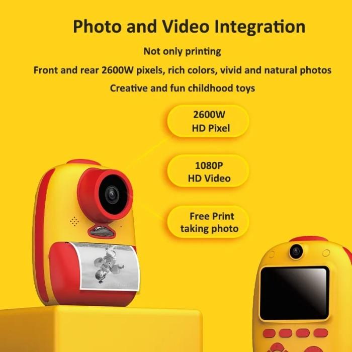 Gambar Kids Instant Print Polaroid 1080 P Digital Photo + Memory Card 32Gb - Yellow red dari cekopuy undefined Tokopedia