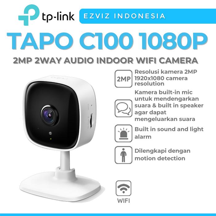 Gambar TP-LINK TAPO C100 1080P 2WAY AUDIO INDOOR WIFI CAMERA RESMI INDONESIA - NON dari KAMERA CCTV INDONESIA undefined Tokopedia