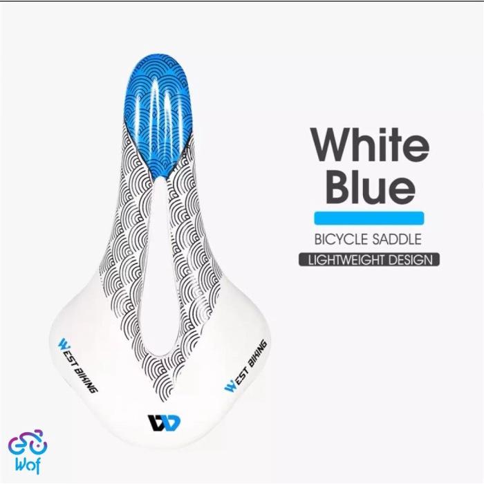 Gambar Aksesoris sepeda WEST BIKING Bike Saddle Silicone Sadel Sepeda Cushion - White Blue dari Bambu sari satore undefined Tokopedia