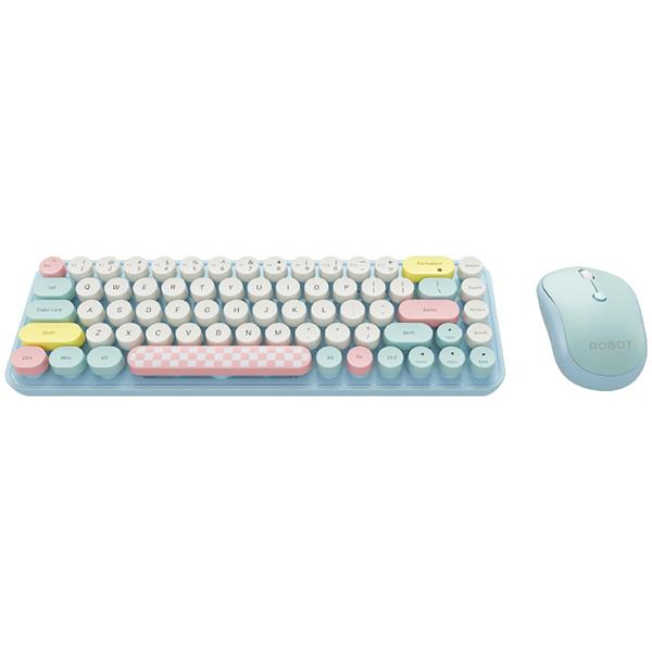 Gambar ROBOT KM3600 Wireless Keyboard & Mouse Combo - BLUE COLORFUL dari Donatur official store undefined Tokopedia