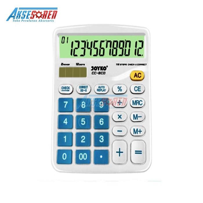 Gambar Kalkulator 12 Digit Joyko [CC-8CO] Check Correct / Calculator Office - Biru dari Aksesoren undefined Tokopedia