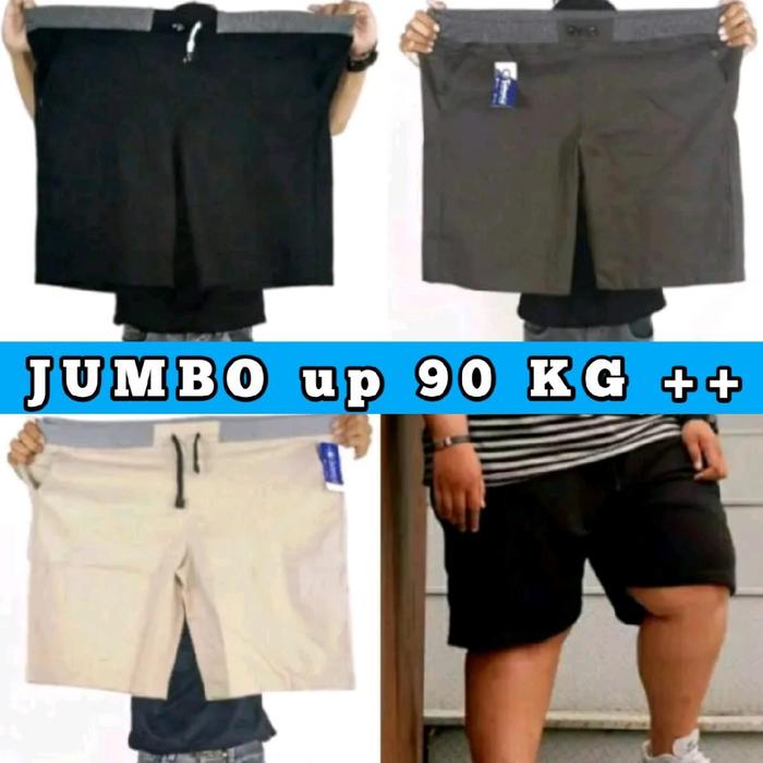 Gambar [Beli Lokal] CELANA PENDEK PRIA PROMO 100K 4 PCS JUMBO Polos Santai Low Waist Dewasa Surfing Shorts Katun Distro Cowok - 4 PCS ALLSIZE JUMBO 70-90 KG ++ dari TIARA GROSSIR undefined Tokopedia