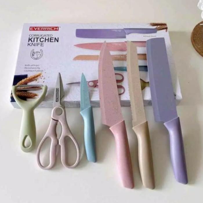 Gambar MASTERHOME PISAU DAPUR SET 7IN1 DENGAN TALENAN STAINLESS ANTI LENGKET - 6IN1 RANDOM dari Masterhome undefined Tokopedia
