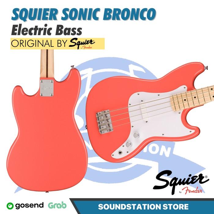 Gambar Squier Sonic Bronco Electric Bass Guitar - Bass Elektrik - Tahitian Coral dari Musik Garage undefined Tokopedia