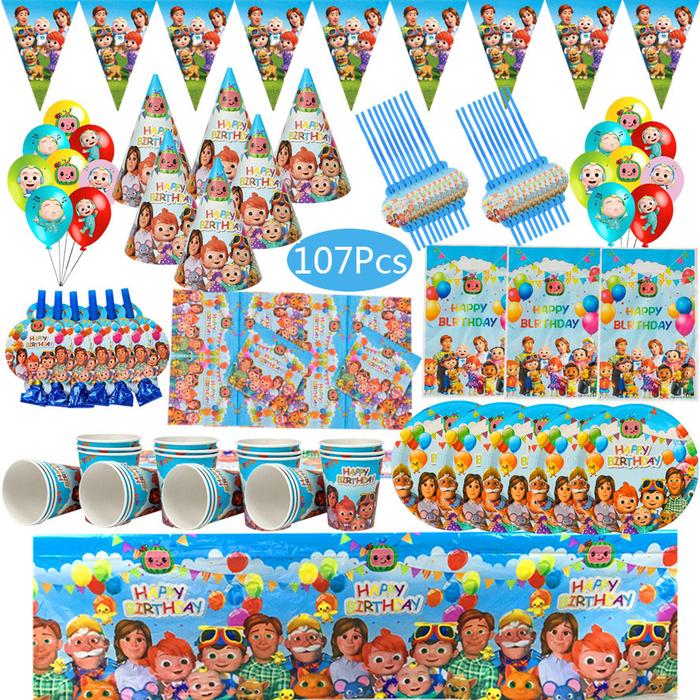 Gambar Coco Cartoon Melon Theme Party Supplies Disposable Tableware Set dari dirgatoko6 undefined Tokopedia