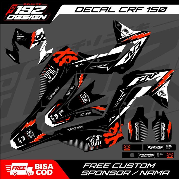 Gambar Decal Crf 150 L Hitam Fulbody Desain Simple Minimalis Premium - DESIGN 1, DOFF dari Decal Motor_NEW undefined Tokopedia