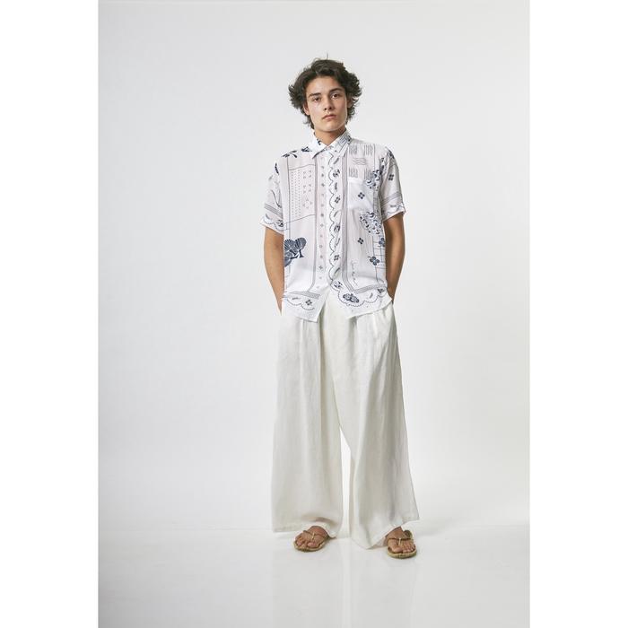 Gambar [Best Quality] Kemeja Lengan Pendek Tambal Tencel - Putih, S dari Saif Mini Store ID undefined Tokopedia