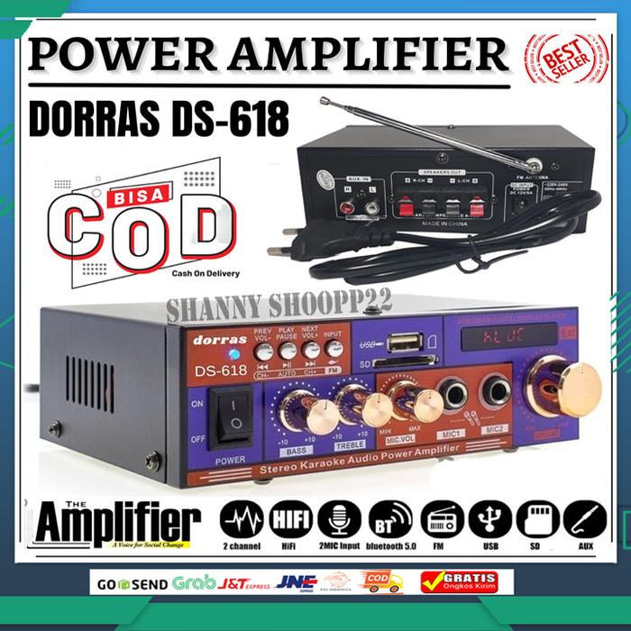 Gambar Ampli Mini Dorras Ds618 Power Amplifier Ac Dc Bluetooth Usb Fm Sd Mp3 dari tesia pedia undefined Tokopedia