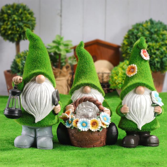 Gambar Dwarf Garden Decorations Lights Holiday Props Resin Solar Statue dari fattah clotjing undefined Tokopedia