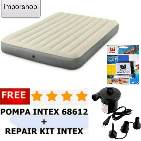Jual BIG PROMO paket kasur angin king Queen intex pompa eletrik