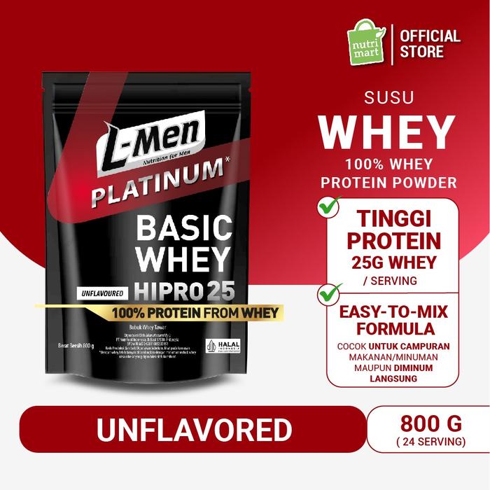 Gambar L-Men Platinum Basic Whey Protein Unflavoured 800gr/1,8lbs - 25g Whey dari eNde OLsHop11 undefined Tokopedia