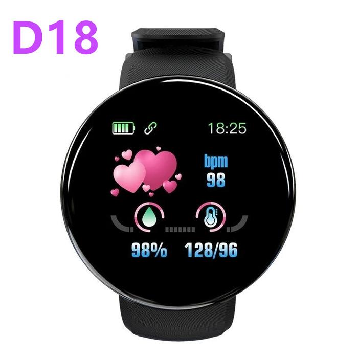 Jual SD New D18 Smartwatch Bracelet Heart Rate Blood Pressure